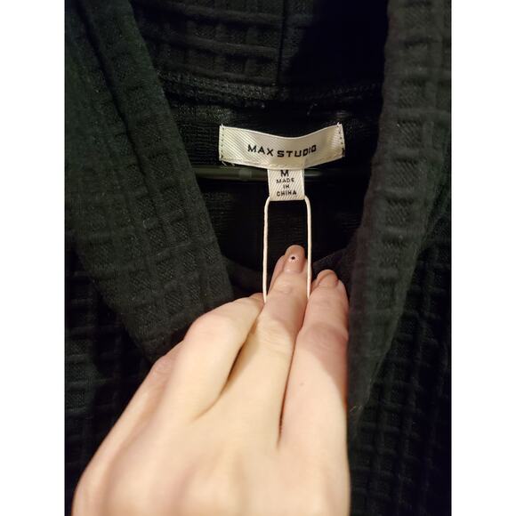 Max Studio Drawstring Cowl Neck Dress in Black - Picture 5 of 10